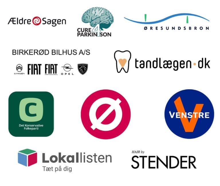 Logoer for nogle af Lars Sandager Ramlows kunder